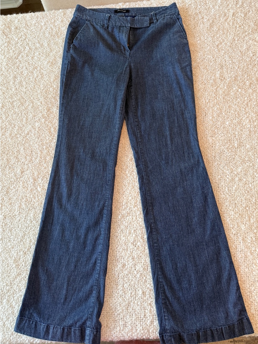 White House Black Market Contour Trouser Wide Leg Denim Pants Size 0R